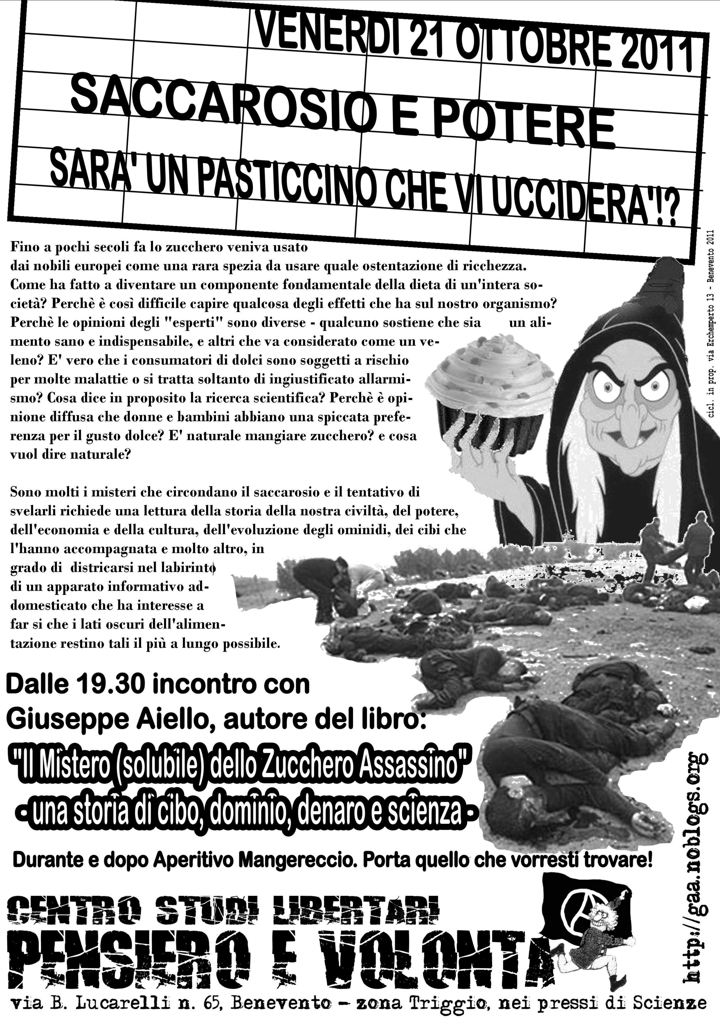 una sede anarchica a Benevento, addirittura Zucchero Anarchia Benevento